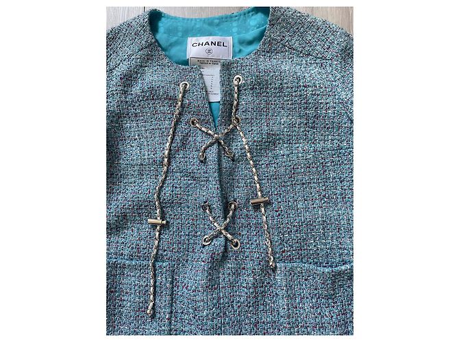 Vestido Chanel de tweed azul - vista 6