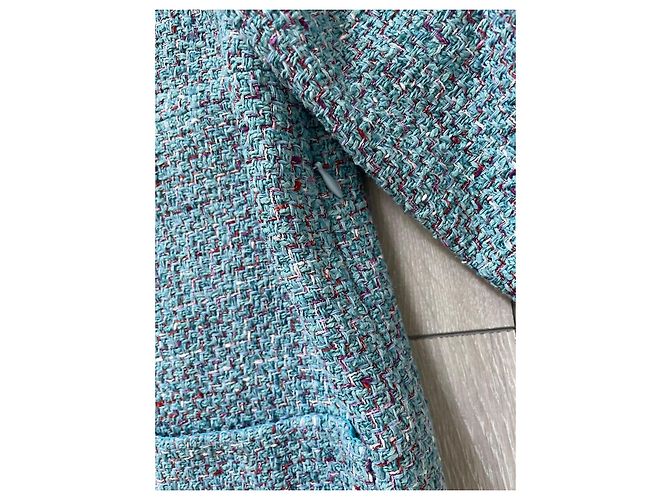Vestido Chanel de tweed azul - vista 9