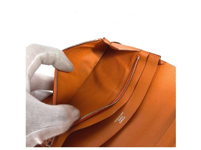 Hermès Hermes Azap Integral Langbörse Orange - Ansicht 17