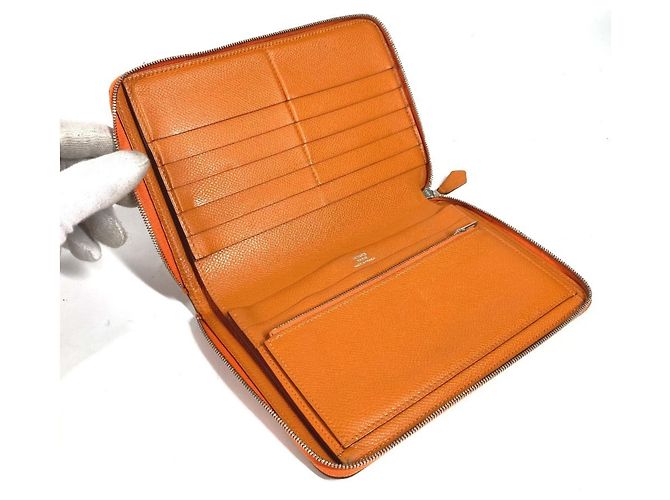 Hermès Hermes Azap Integral Langbörse Orange - Ansicht 9