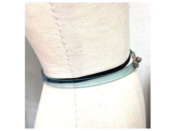 Dünner Gürtel mit CC Coco Logo von Chanel 00C Blau - Ansicht 15
