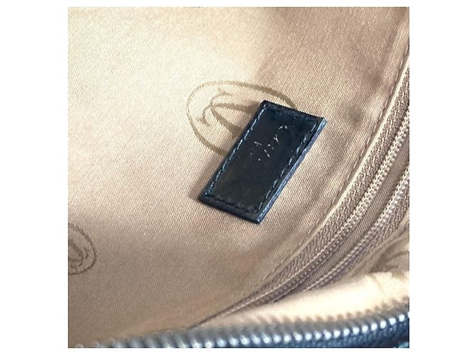 Cartier Marcello Emaille Leder Tote-Handtasche Schwarz - Ansicht 14
