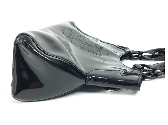 Cartier Marcello Emaille Leder Tote-Handtasche Schwarz - Ansicht 3