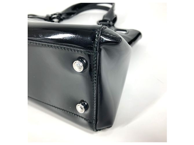 Cartier Marcello Emaille Leder Tote-Handtasche Schwarz - Ansicht 6