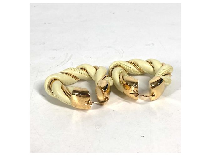 Pendientes de aro triangular retorcido Bottega Veneta Dorado Amarillo - vista 2