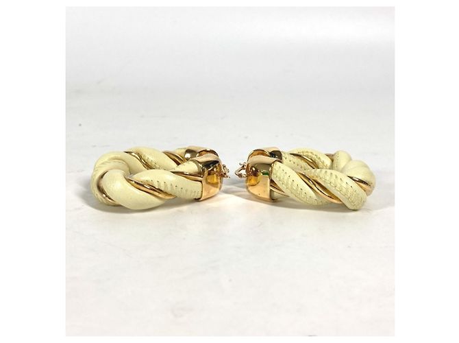 Pendientes de aro triangular retorcido Bottega Veneta Dorado Amarillo - vista 3