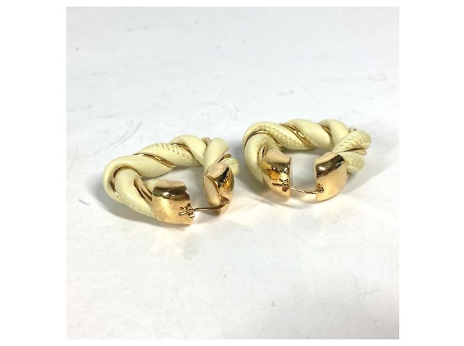 Pendientes de aro triangular retorcido Bottega Veneta Dorado Amarillo - vista 4