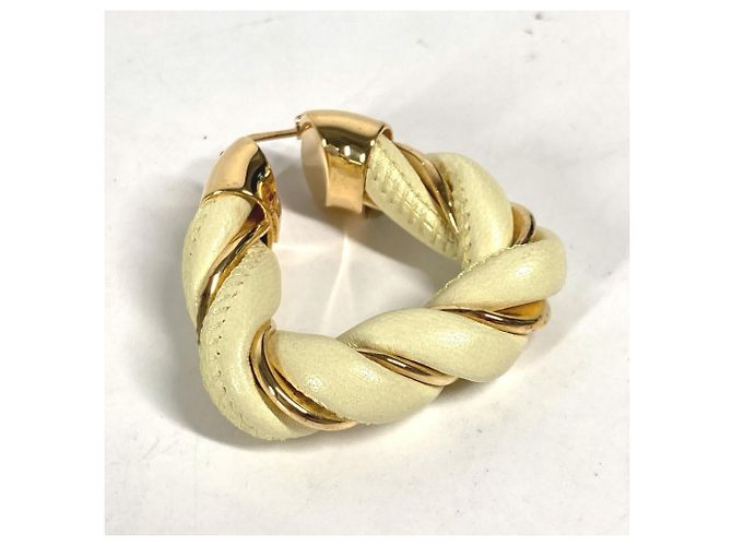Pendientes de aro triangular retorcido Bottega Veneta Dorado Amarillo - vista 7