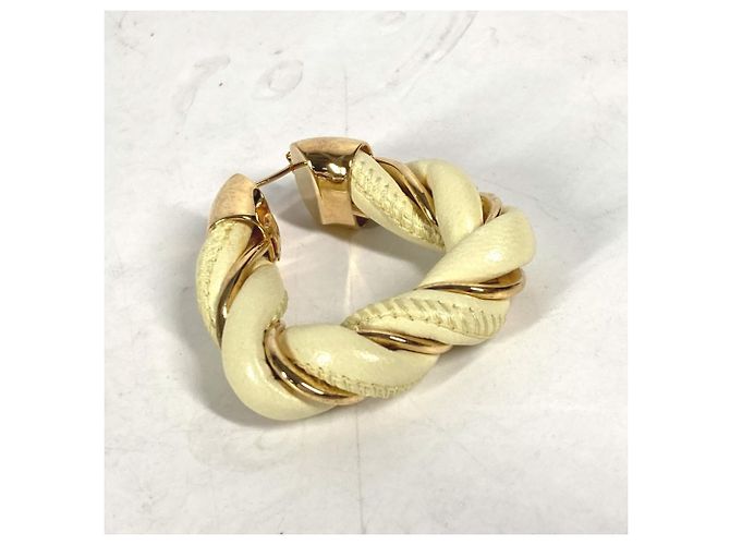 Pendientes de aro triangular retorcido Bottega Veneta Dorado Amarillo - vista 8