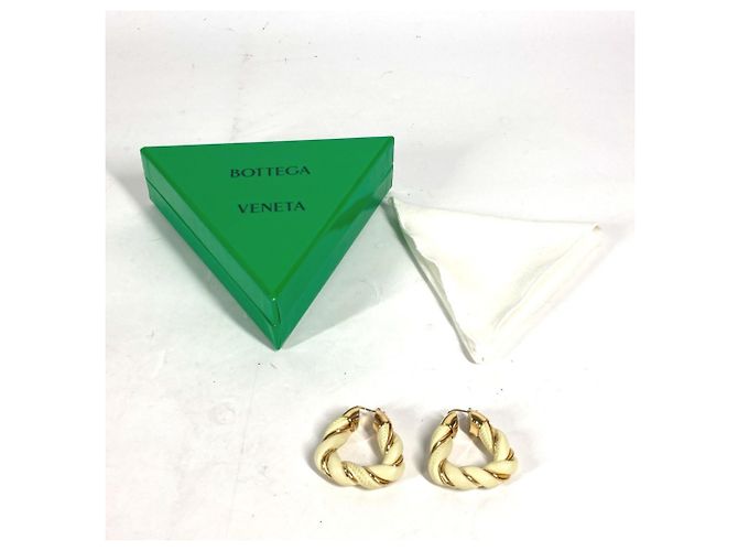 Pendientes de aro triangular retorcido Bottega Veneta Dorado Amarillo - vista 9