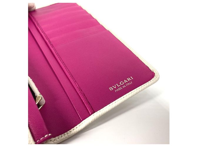 Bulgari Billetera de cuero Bvlgari de doble pliegue Blanco - vista 10
