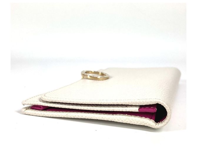 Bulgari Billetera de cuero Bvlgari de doble pliegue Blanco - vista 3