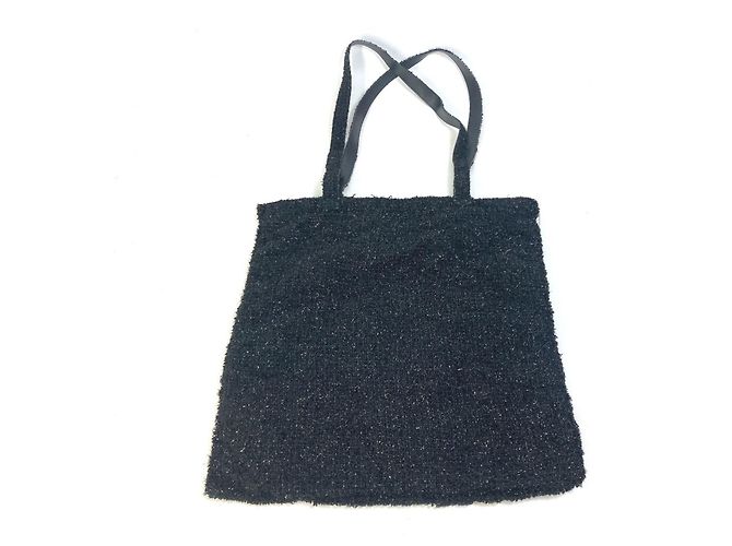 Chanel schwarze Tweed-Tote - Ansicht 2