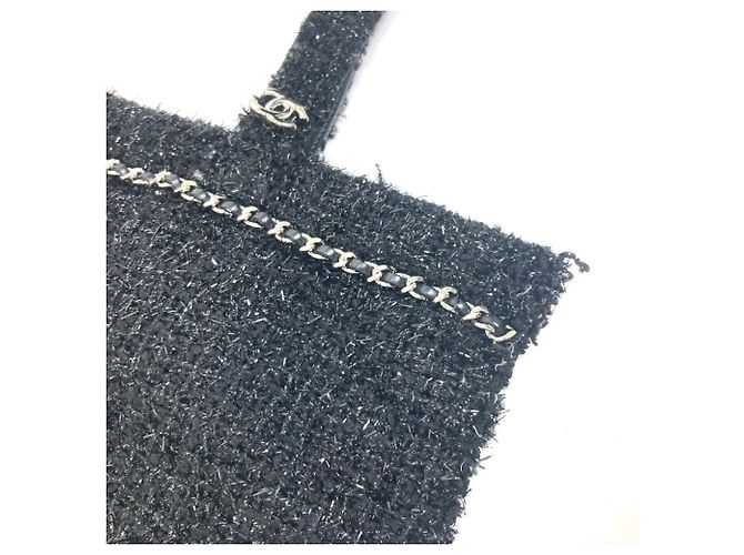 Chanel schwarze Tweed-Tote - Ansicht 6