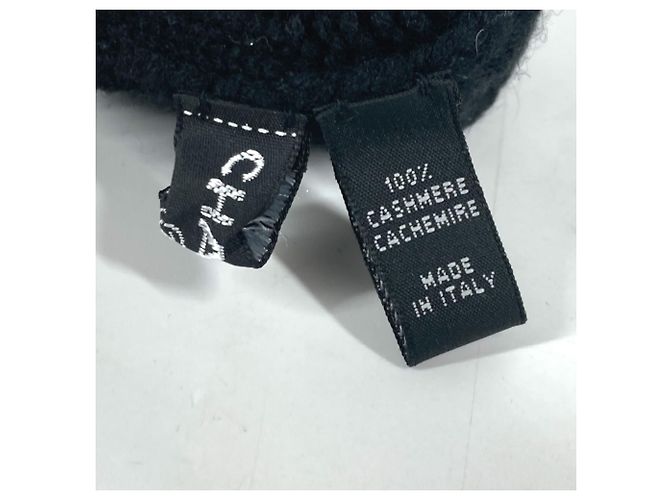 Luvas curtas de cashmere Chanel No5 Preto Azul - vista 10