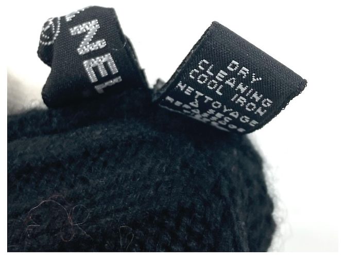 Luvas curtas de cashmere Chanel No5 Preto Azul - vista 11