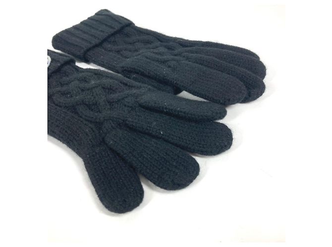 Luvas curtas de cashmere Chanel No5 Preto Azul - vista 4