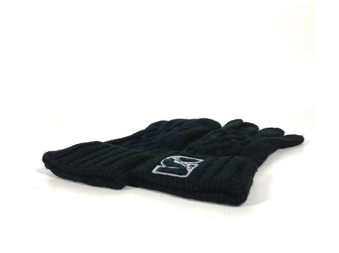 Luvas curtas de cashmere Chanel No5 Preto Azul - vista 6