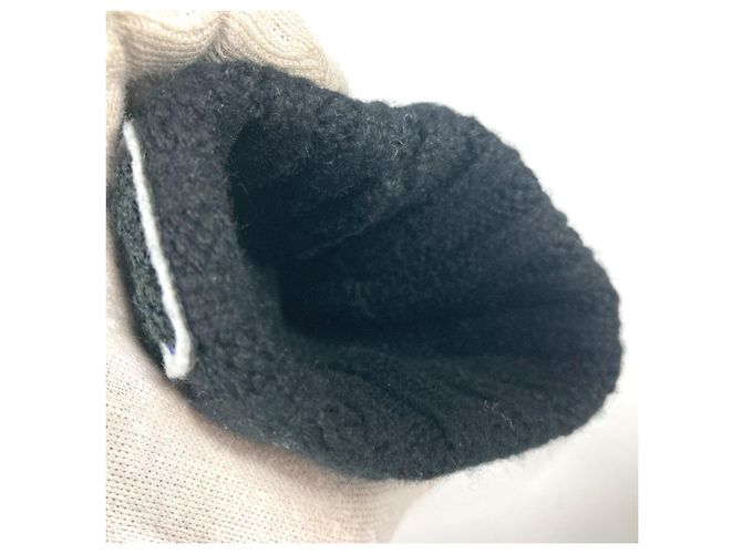 Luvas curtas de cashmere Chanel No5 Preto Azul - vista 8