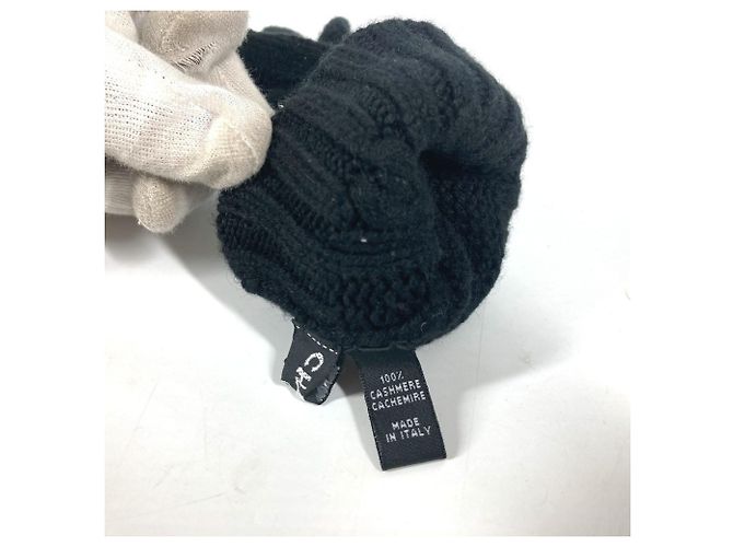 Luvas curtas de cashmere Chanel No5 Preto Azul - vista 9