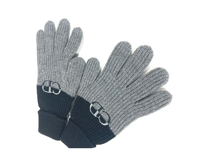Christian Dior Bicolor CD Logo Gloves Brown Black - view 10
