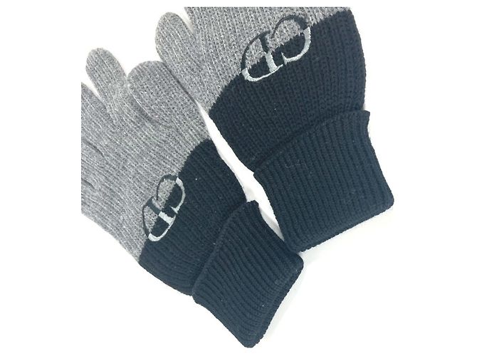Christian Dior Bicolor CD Logo Gloves Brown Black - view 11