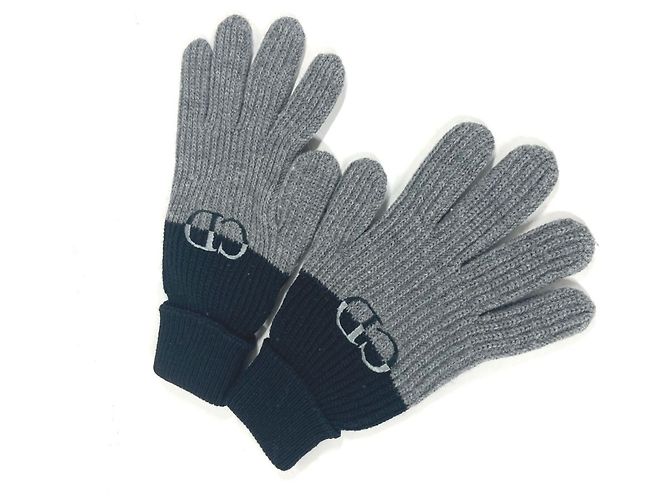 Christian Dior Bicolor CD Logo Gloves Brown Black - view 7