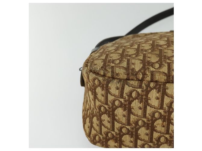 Borsa a spalla in tela Trotter Christian Dior marrone Auth JB006 - vista 11