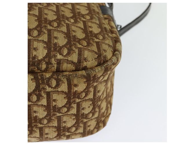 Borsa a spalla in tela Trotter Christian Dior marrone Auth JB006 - vista 14