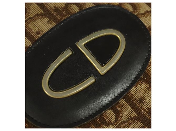 Borsa a spalla in tela Trotter Christian Dior marrone Auth JB006 - vista 15