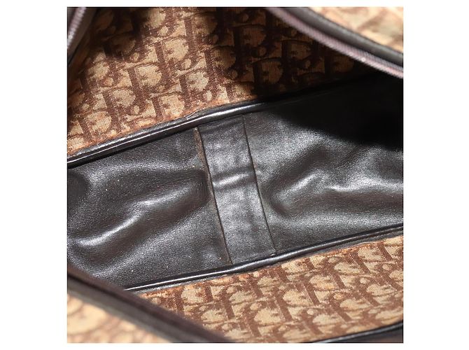 Borsa a spalla in tela Trotter Christian Dior marrone Auth JB006 - vista 16