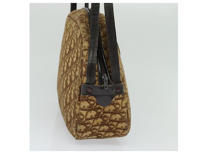 Borsa a spalla in tela Trotter Christian Dior marrone Auth JB006 - vista 4