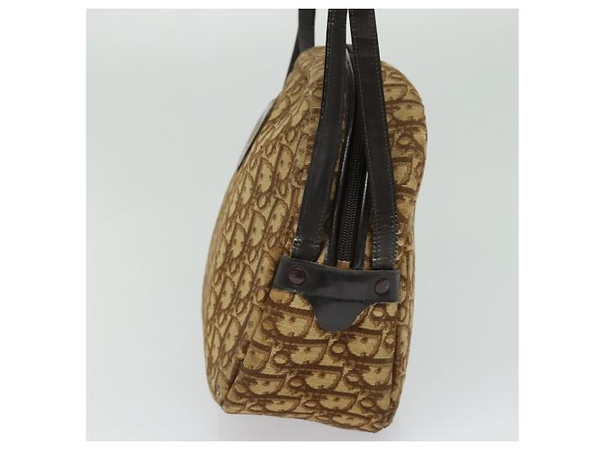 Borsa a spalla in tela Trotter Christian Dior marrone Auth JB006 - vista 5