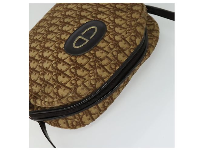 Borsa a spalla in tela Trotter Christian Dior marrone Auth JB006 - vista 6