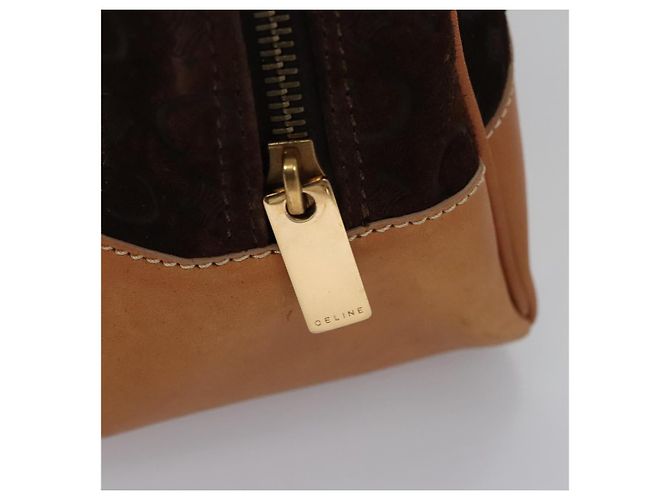 Céline Bolsa de mão em lona Macadam Celine C marrom dourado Auth mr1094 - vista 10