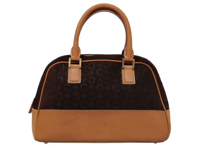 Céline Bolsa de mão em lona Macadam Celine C marrom dourado Auth mr1094 - vista 13