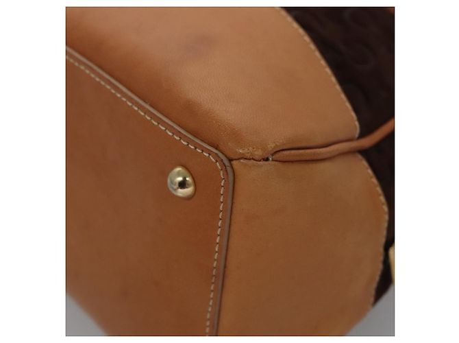 Céline Bolsa de mão em lona Macadam Celine C marrom dourado Auth mr1094 - vista 14