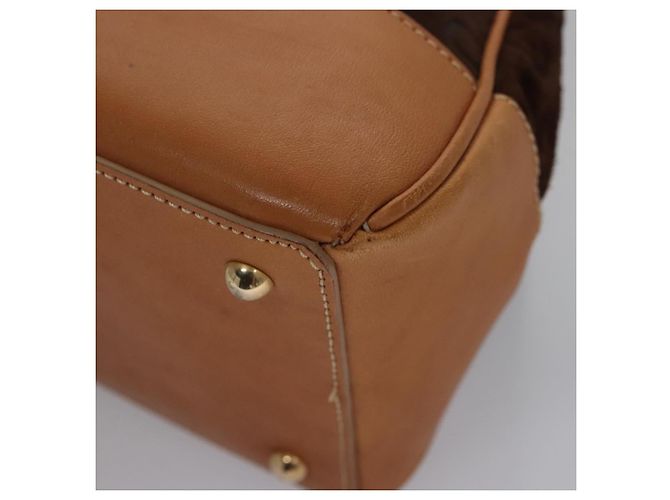 Céline Bolsa de mão em lona Macadam Celine C marrom dourado Auth mr1094 - vista 16