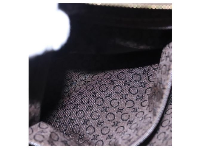 Céline Bolsa de mão em lona Macadam Celine C marrom dourado Auth mr1094 - vista 21
