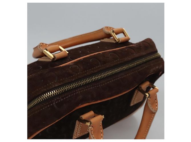 Céline Bolsa de mão em lona Macadam Celine C marrom dourado Auth mr1094 - vista 6