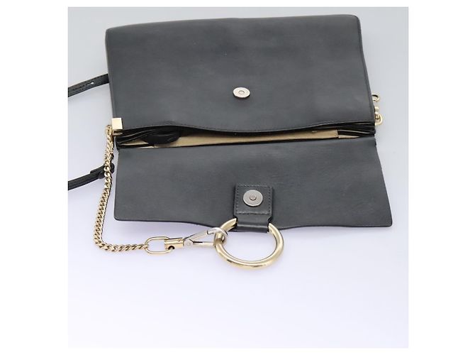 Chloé Borsa a Spalla Chloe Fay in Pelle Scamosciata Nera Auth KD130 Nero - vista 17