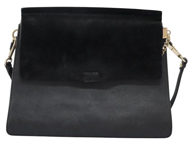 Chloé Borsa a Spalla Chloe Fay in Pelle Scamosciata Nera Auth KD130 Nero - vista 2