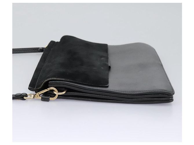 Chloé Borsa a Spalla Chloe Fay in Pelle Scamosciata Nera Auth KD130 Nero - vista 4