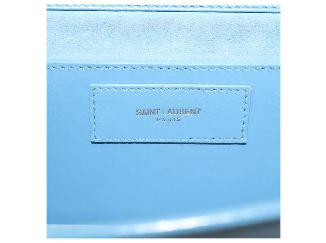 Saint Laurent Ketten-Schultertasche aus Leder in Blau und Gold Auth hk2168 Golden - Ansicht 15