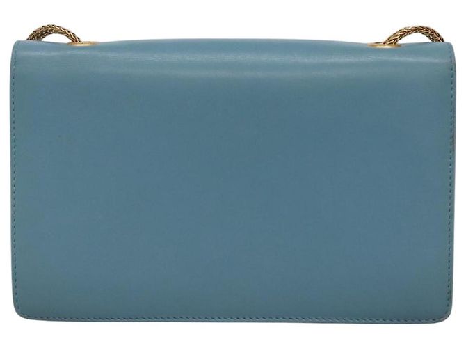 Saint Laurent Ketten-Schultertasche aus Leder in Blau und Gold Auth hk2168 Golden - Ansicht 3