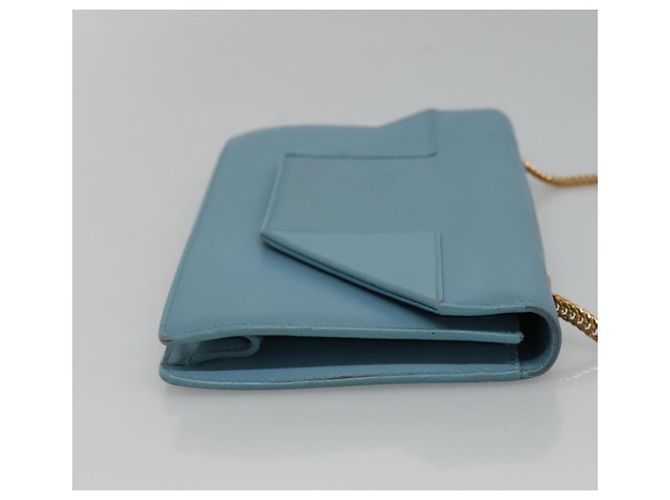 Saint Laurent Ketten-Schultertasche aus Leder in Blau und Gold Auth hk2168 Golden - Ansicht 4