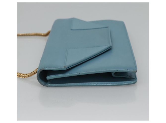 Saint Laurent Ketten-Schultertasche aus Leder in Blau und Gold Auth hk2168 Golden - Ansicht 5
