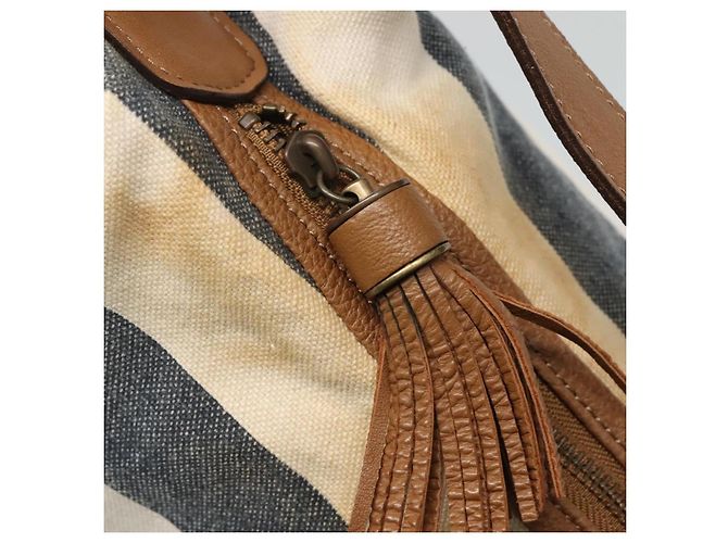 Borsa a spalla Burberry Blue Label in tela blu navy Auth ti2862 - vista 10
