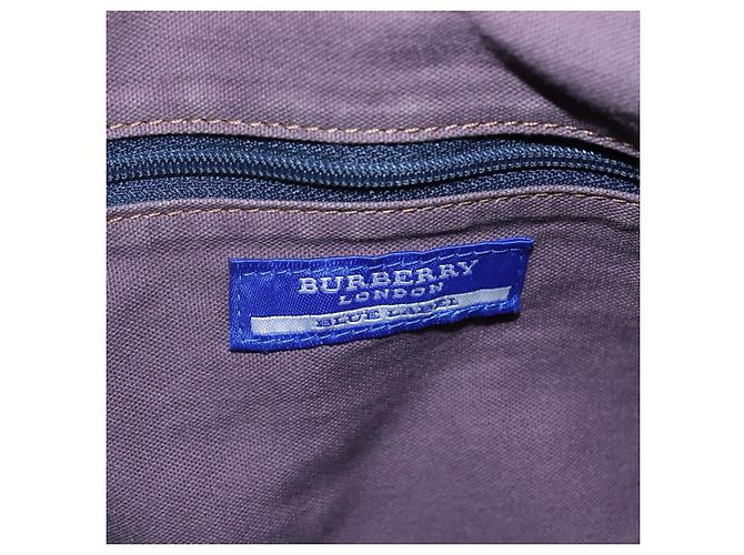 Borsa a spalla Burberry Blue Label in tela blu navy Auth ti2862 - vista 11