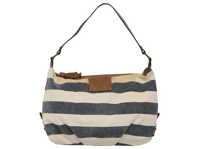 Borsa a spalla Burberry Blue Label in tela blu navy Auth ti2862 - vista 13